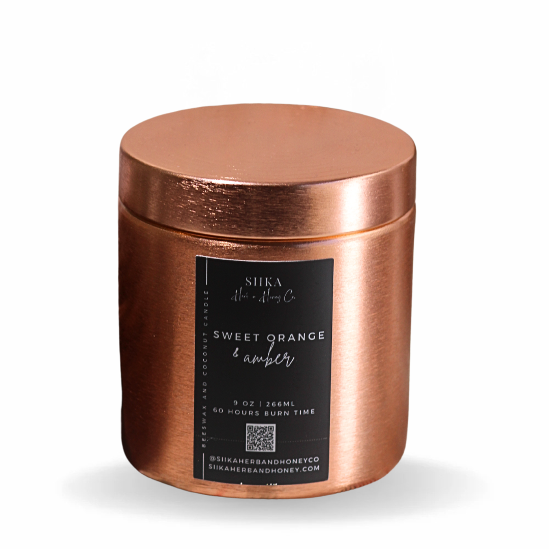 Sweet Orange & Amber | Beeswax Candle
