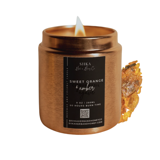 Sweet Orange & Amber | Beeswax Candle