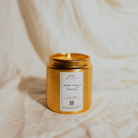 pretty gold candles | SIIKA Herb + Honey Co.